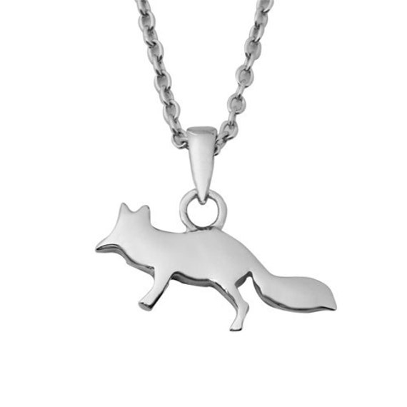 Items similar to Fox necklace in Solid Sterling Silver (Fox charm Fox