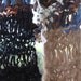 Hand Knit Scarf named Leather and Lace Scarf (Stevie Nicks), Rock n Roll Gray, Brown, Lace of Super Soft Handspun Wool