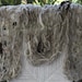 SALE Hand Knit Scarf, in Gray with raw wool Cocoons, Handspun Wool, wonderful Present