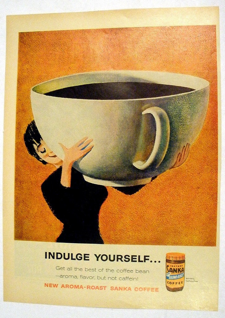 Vintage 1960 SANKA Magazine Ad Indulge Yourself by akaytees