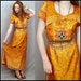 Vintage Silk Brocade Hostess Cocktail Party Maxi Dress S/XS