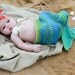 Crochet Mermaid Tail, Photo Prop Set - Newborn to 3 months - Photography Prop, Cocoon