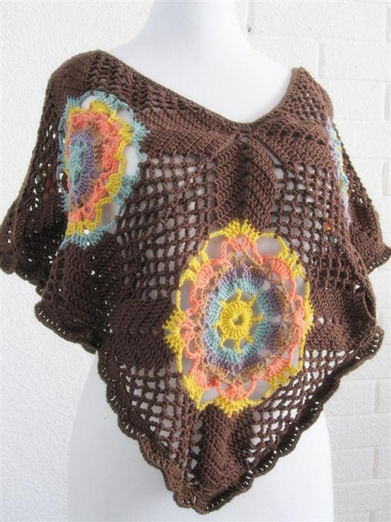 Items similar to Crochet Poncho Mandala (New product. Limited time ...