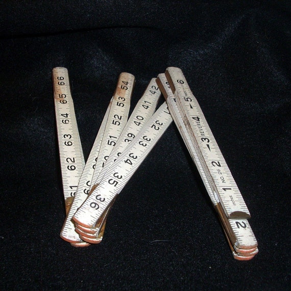 Wooden Folding Ruler Vintage White Revere Collectible Sewing