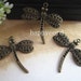 10pcs of Antique Bronze dragonfly pendant charm 35mmx37mm