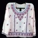 Pink dress Women Tunic Kurta Blouse Shirt Sari Salwar Kameez US 12 Hand Embroidered october gift ideas