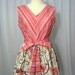 Vintage-style Full Wrap Apron Dress with Striped Bodice and Wren Birds Skirt - Free Spirit Wrenly Fabric