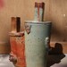 Siamese Orange and Green Ceramic Jar with Lids