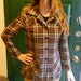 70s Plaid Blazer Size Medium Brown and Green Plaid Jacket