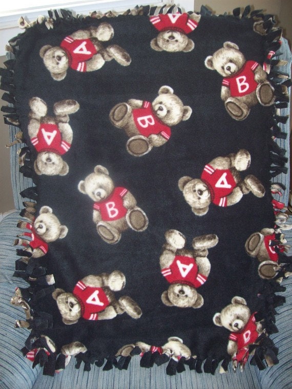 Bear Print Fleece BabyToddlers BlanketGiftPhoto by tatersliltots