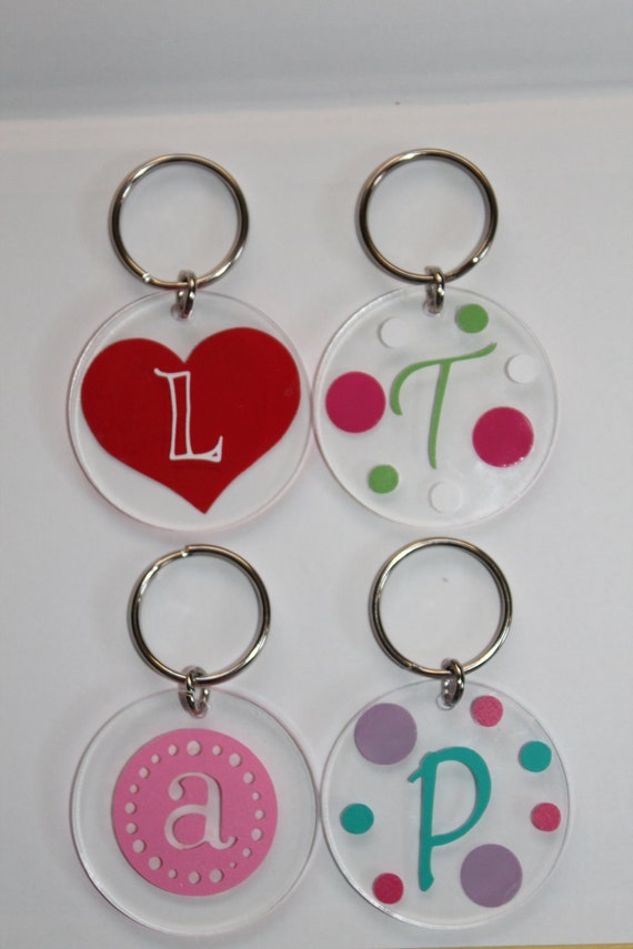 Items similar to Personalized Acrylic Keychain - Initial - Monogram