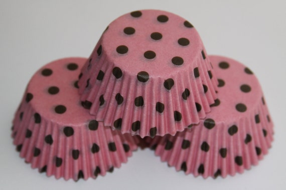 Pink and Brown Polka Dot Standard Baking Liners Il_570xn
