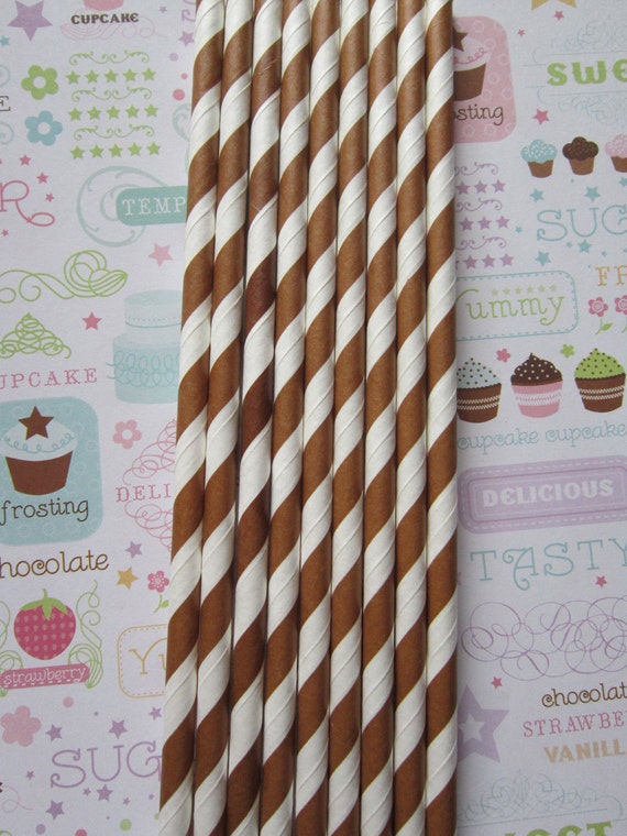 Brown Paper Straws ~ Set of 25 Il_570xn