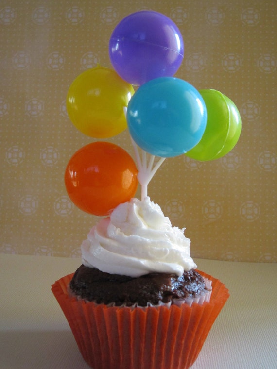 4 Bright Balloon Cupcake Topper Il_570xn