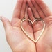 Big golden heart necklace- vintage looking heart- golden brass- Valentine's day gift idea
