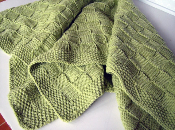 Items similar to Knit BasketWeave Baby Blanket on Etsy