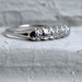 Scalloped Edge Vintage 14K White Gold Diamond Wedding Band.