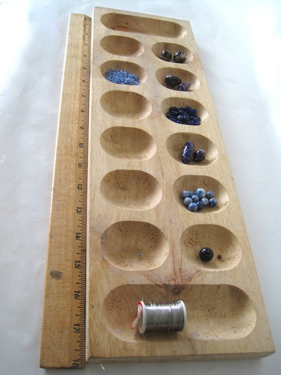 Wooden Sorting Tray for beads buttons or whathaveyou