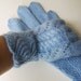 Hand Knitted Gloves - Light Blue, Size Large