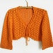 Lace Knitted Bolero Jacket - Orange, Size M