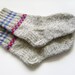 Hand Knitted Wool Socks - Grey and Blue, Small