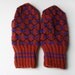 Hand Knitted Mittens - Red, Size Large