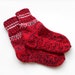RESERVED Hand Knitted Wool Socks - Red and Black, Size Medium