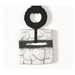 Necklace Black and White ceramic raku pendant square