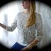 Vintage Retro 1950s Beaded Sweater Blouse in Cream