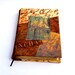 SALE Journey journal, blanc, coffee colored pages, pay shipping on first item --rest of order ships free