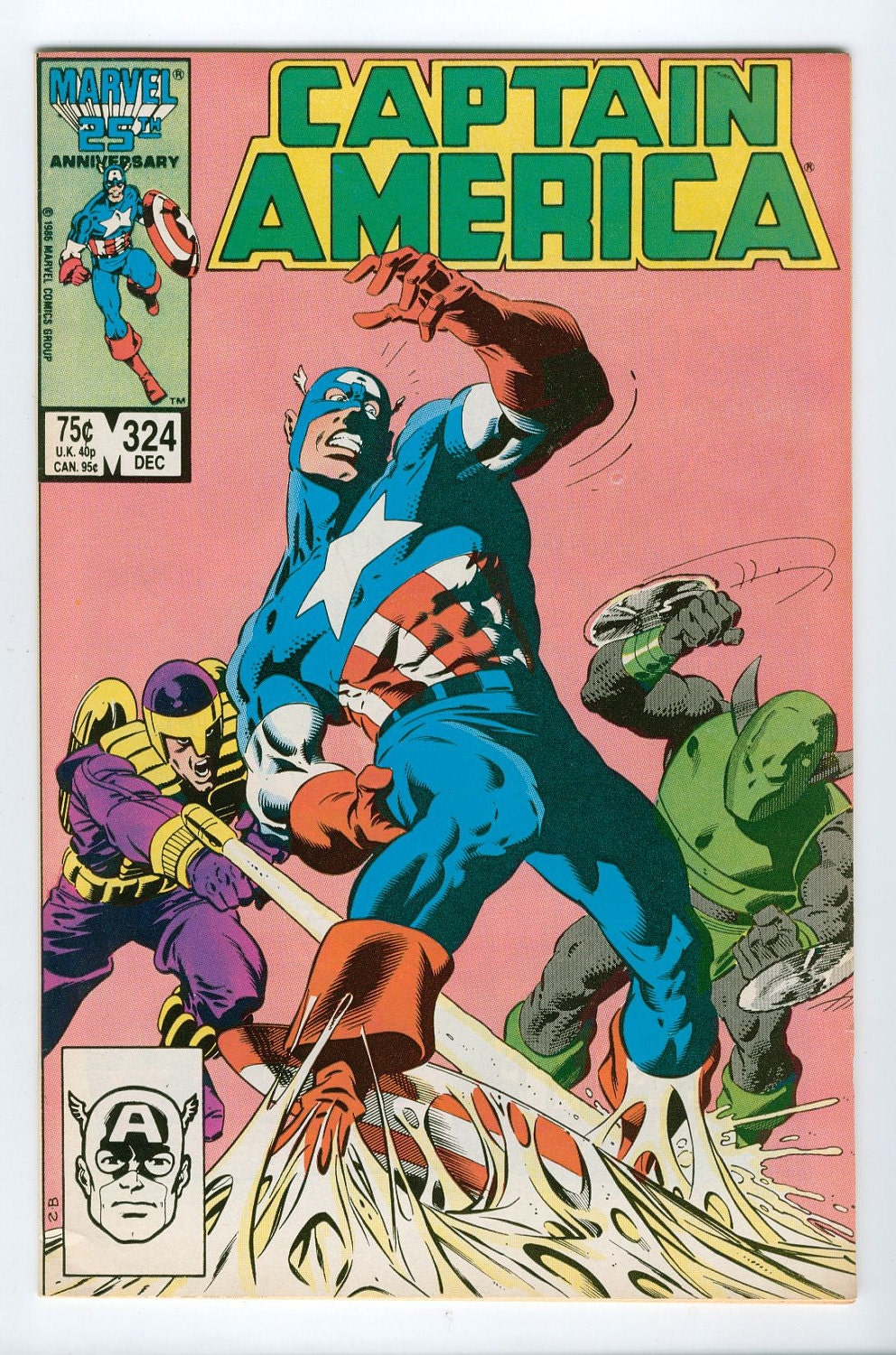Vintage Comic Book Captain America December 1986 No 324 Marvel