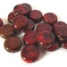 Czech Glass Beads, Red Sangria 8mm Flat Coin Beads - Double Drilled - 20 beads