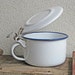 French enamel lidded mug