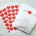 Heart Stickers, Red Heart Stickers, Valentine's Heart, Size 1" x 7/8" inch, Set of 2 sheets or 42 hearts ( Last Set )