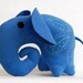 CIJ -15 Elephant felt toy Soft Toy Indigo, cashmere wool