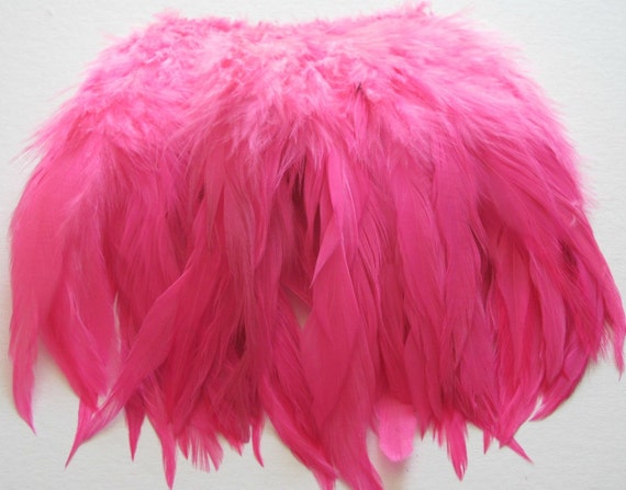 Rooster Schlappen Hackle Feathers Hot Pink
