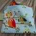 Reusable Snack Bag with Velcro Closure: Owls