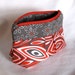 Red/Gray/White Slouchy Pouch Zipper Purse