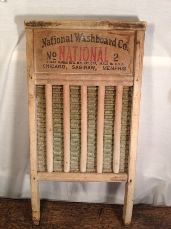 Antique Washboard National Washboard Co No.2 Gold Brass