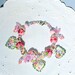 RESERVED FOR FAYETTA - Broken China Bracelet, China Heart Charms, Handmade Lampwork Beads, Pink and Purple China