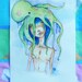 SALE octopus lady: signed original watercolor art, 10.8x8.5