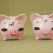 Vintage eyelash pig salt & pepper shakers