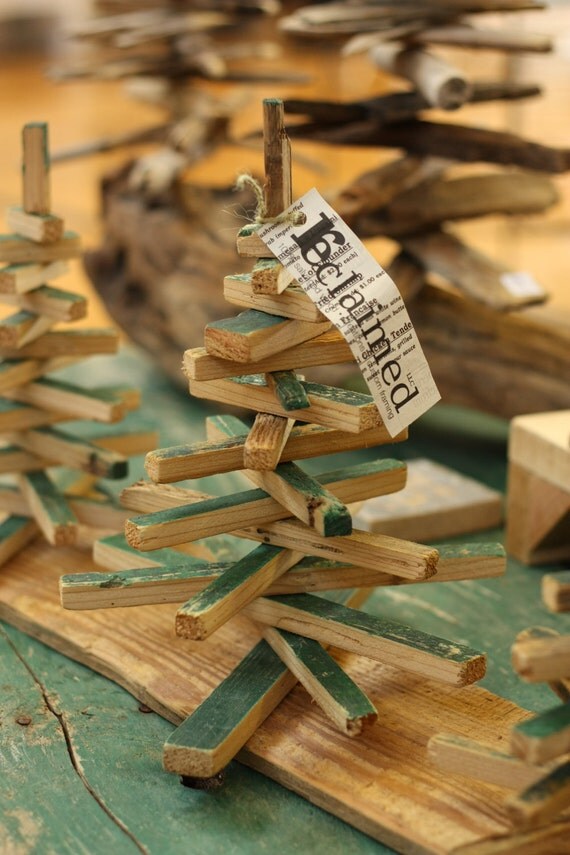 Salvaged wood tree centerpiece