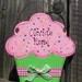 Personalized Cupcake sign kids door room decor food bakery handpainted wooden wood craft cute