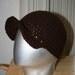 Coffee Brown beanie with stiff brim Baseball hat syle crochet