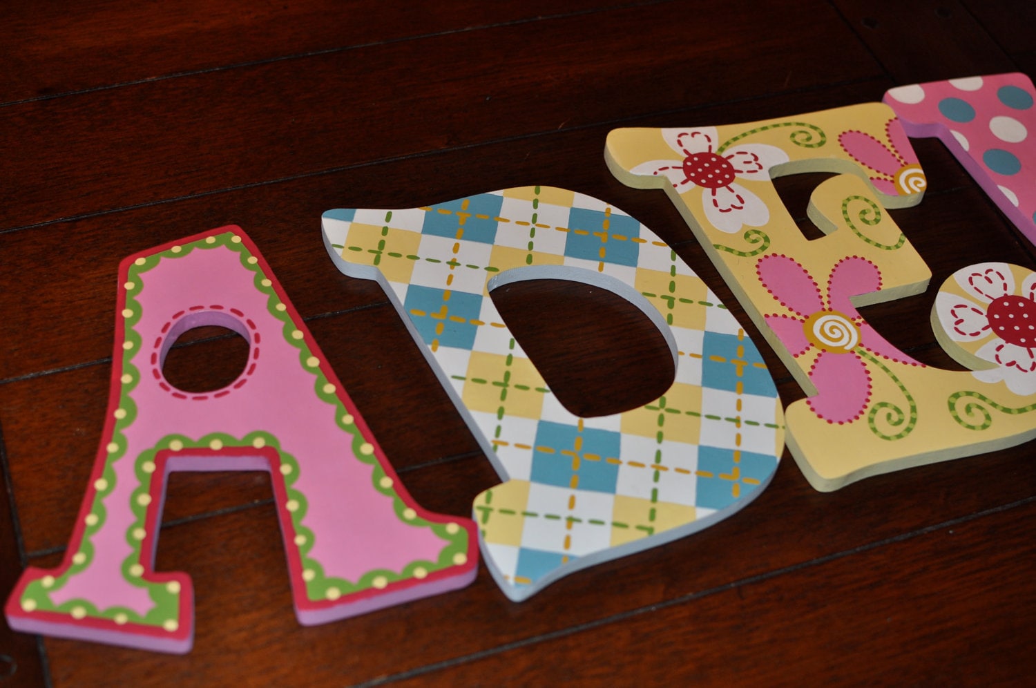Items similar to Custom, Hand Painted Wooden Letters, flowers