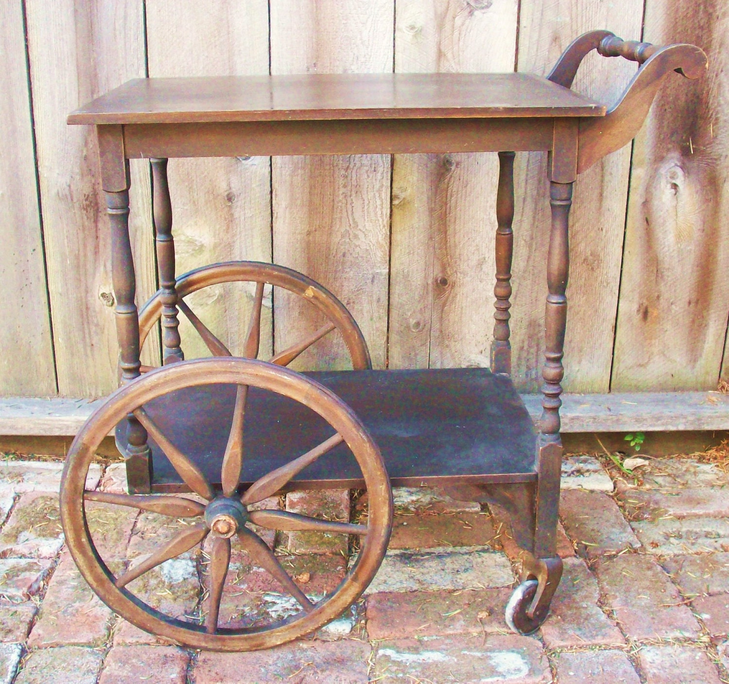 PRICE REDUCED Antique Wood Tea Cart