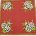 1960s Vintage Tablecloth with White Daisy Flowers on Red Background
