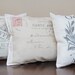 French Country - MINI Decorative Pillows - Set of 3 - Vintage Paris - Paris Shop Graphics - French Postcard - Grain Sac