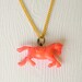 vintage 1940s / celluloid charm horse necklace // GALLOP